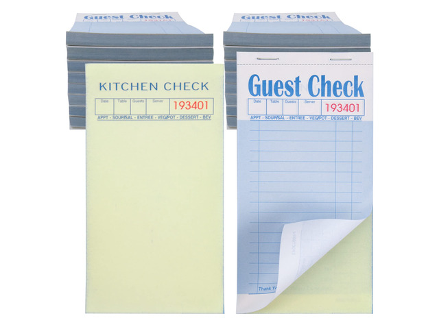 Guest Check Books 3.5' x 6.7', 1000 Duplicates Server Note Pads Waitress Order Books with Copy Paper for Restaurants(20 Books)