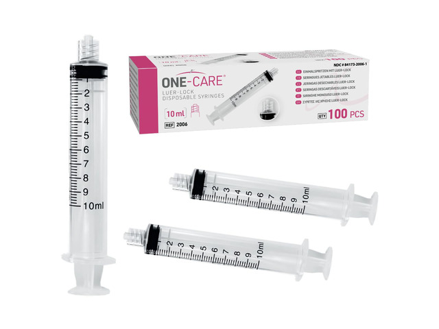 Luer-Lock Syringe, 10 mL, 100 Count, Blister-Packed Secure Luer-Lock Tip, Precise Dosing Graduation, High-Transparency Barrel, Smooth Plunger Action