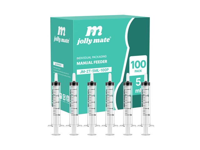 100 Pack 5ml Oral Syringes for Liquid without Needle Individually Wrapped with cap, clear scale, non-slip bottom for pet feeding, liquid...