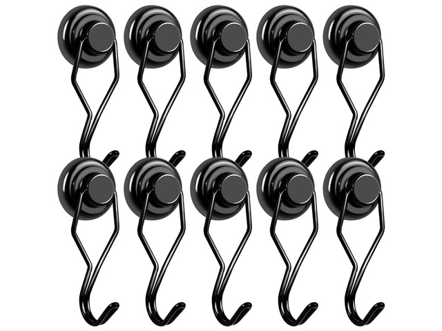 Swivel Swing Magnetic Hook 80LBS Heavy Duty Magnetic Hook 10 Pack Strong Neodymium Magnetic Magnets for Cruise Cabins Refrigerator Hanging Garage...