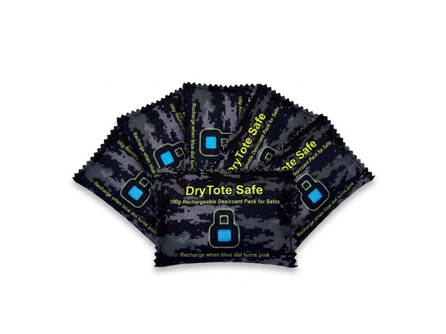 Gun Safe Dehumidifier, Rechargeable Silica Gel Desiccant Packs (5 x 100g), Color Indicating Moisture Absorber for Gun Safes, Ammo Cans, Cabinets &...