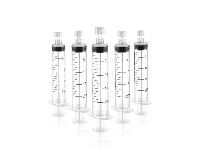 Luer Lock Syringe 20ml - Sterile Disposable Syringes 50 Pack Without Needles Individual Sealed Packaging