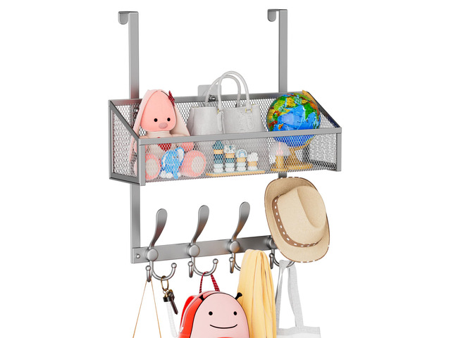 Over The Door Hooks Organizer, Coat Rack Over The Door Storage Hanger Towel Rack, Back of Door Storage Organizer for...