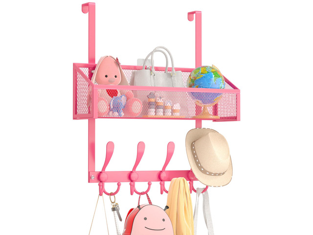 Over The Door Hooks Organizer, Coat Rack Over The Door Storage Hanger Towel Rack, Back of Door Storage Organizer for...