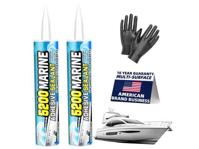 5200 Marine Sealant for Boats & RVs-Fast-Cure (30 Mins), Waterproof, UV-Resistant, High-Bond Adhesive Sealant for Hulls, Decks, Fiberglass, Wood &...