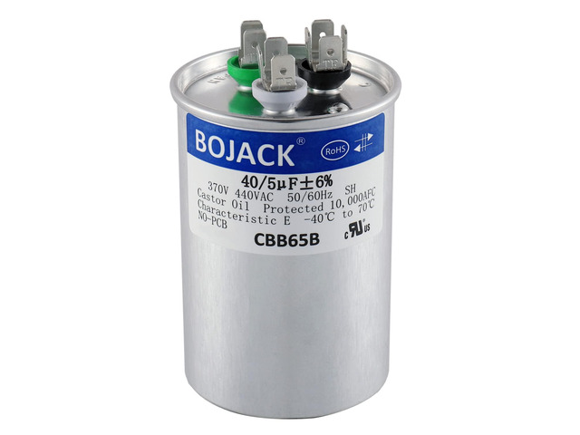 40+5 uF 40/5 MFD ±6% 370V/440 VAC CBB65 Dual Run Circular Start Capacitor for AC Motor Run or Fan Start or Condenser Straight