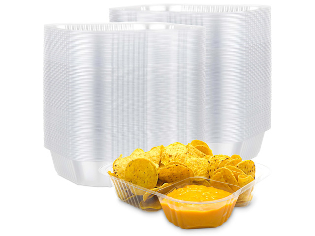 22oz Plastic Nacho Trays (100 Pack) Large Disposable Tray for Nachos & Cheese Dip, Concession Stand Supplies, Movie Night Snacks for Kids, Carnival...