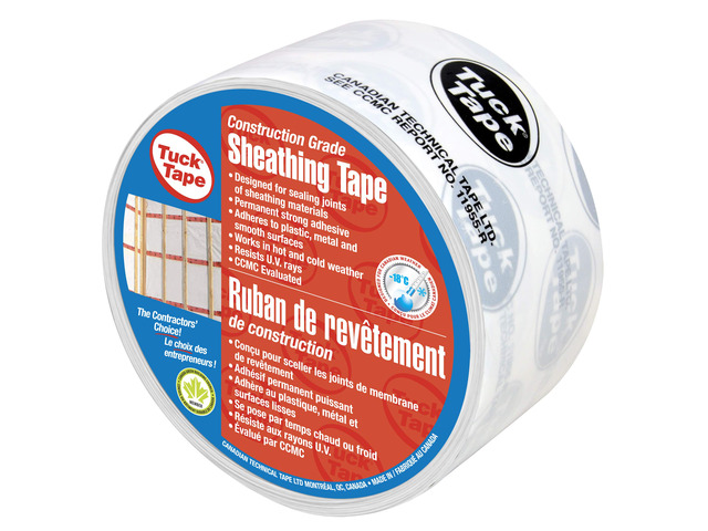 Construction Sheathing Tape, Epoxy Resin Tape, 2.4 in x 180 ft (White)
