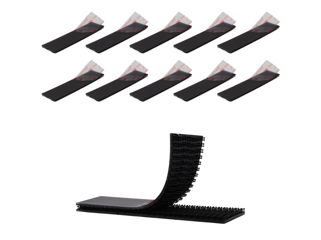 Dual Lock SJ3550 1'x 4' 10PCS Black Reclosable Fastener Heavy Duty Interlocking Tape Mushroom Shaped Sticky Hook Lock Mounting Tape for EZ Pass...