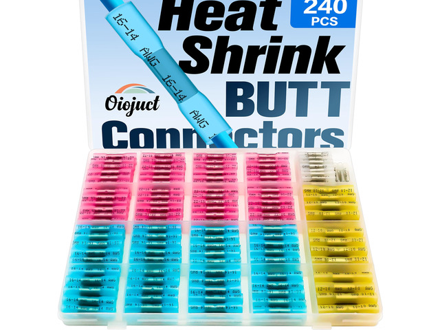 Heat Shrink Butt Connectors Kit - Waterproof Electrical Splice Crimp Terminal for Automotive Wiring - Marine Grade Heat Shrink Wire Connectors Set...