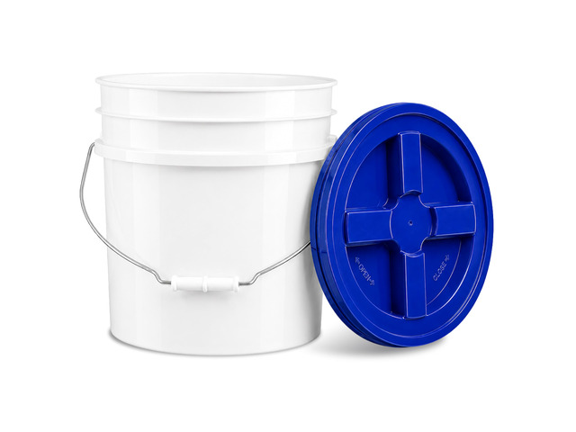 3.5 Gallon Bucket, Food-Grade w/Lid, BPA-Free, Blue, 1 Pack Airtight Gamma Seal Screw-On Lid, Heavy-Duty 90 Mil HDPE Plastic, Food Safe and Durable...