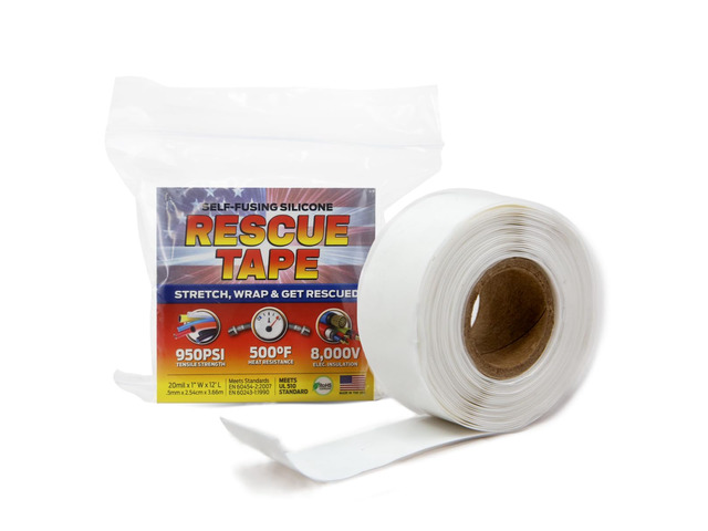 Rescue Tape, Self-Fusing Silicone Repair Tape, 1 in x 12 ft, White Self-Fusing Silicone Tape, Waterproof Seal, Leak Repair, Heat Resistant,...