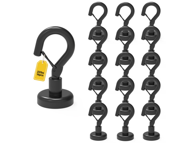 Magnetic Hooks Heavy Duty 22LBS Strong Magnet Snap Hooks 16 Pack Great Hanging for Refrigerator Cruise Cabin Grill Wreath Kitchen Office No...