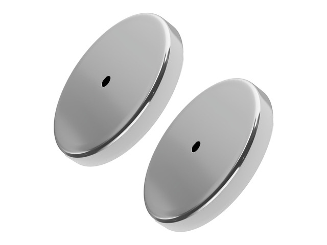 Ceramic Round Base Magnet Pack - Heavy-Duty Strong Magnets - 200 lb Pull Each - for Indoor and Outdoor Use - Chrome-Plated - 4.90' Diameter - 0.50'...