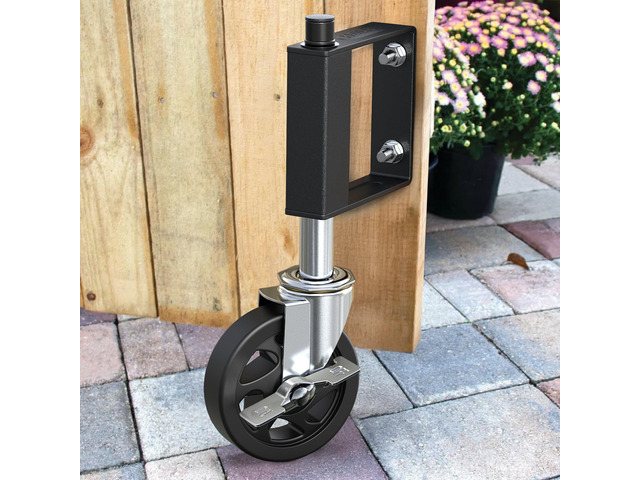 Heavy Duty Gate Caster, Spring Loaded Gate Wheel, Swivel Caster Wheels for Wooden Gate and Fence 220LBS Capacity