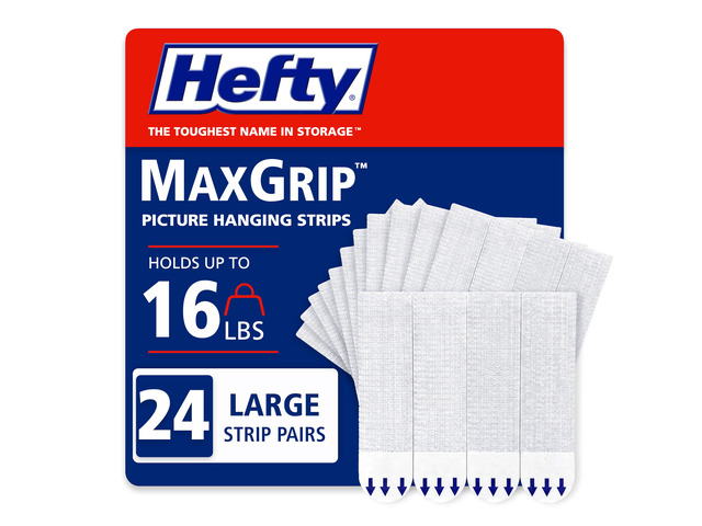 Hefty Picture Hanging Kit - 24 Large Pairs, Holds Up to 16 Lbs Picture Hangers & Kit for Home Decor - Picture Hanging Hardware for Superior...