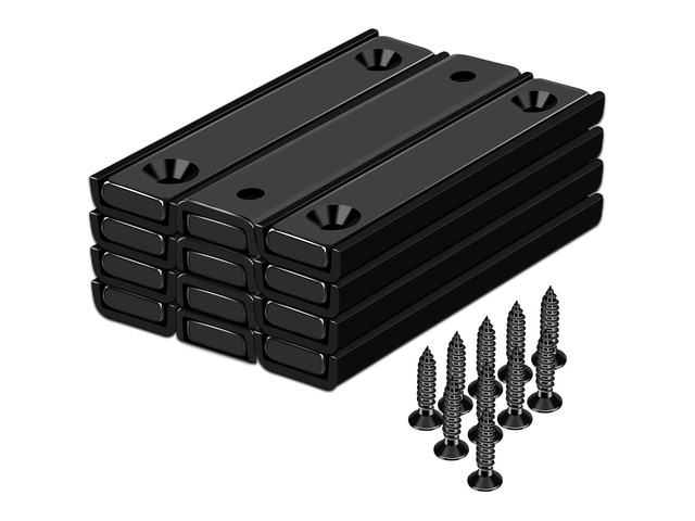 12 Pack Neodymium Bar Magnets 70LB Strong Rare Earth Mounting Magnet Heavy Duty Rectangular Magnet with Countersunk Hole and Steel Capsule Magnets...