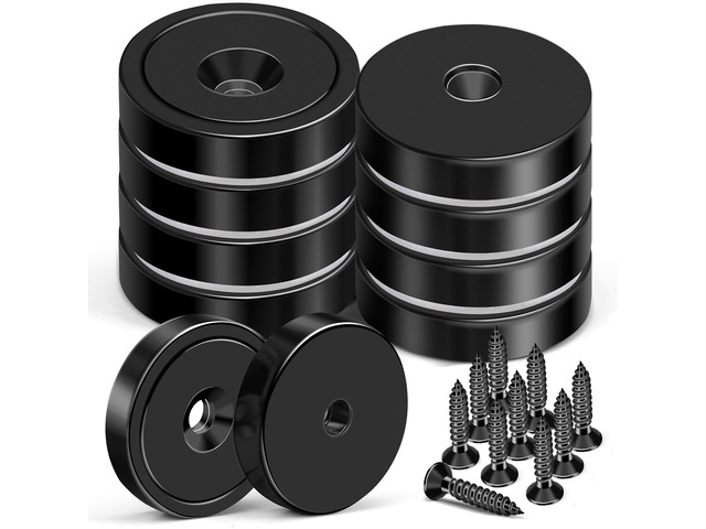 10 Pack Strong Magnets 150LB Cup Magnet with Countersunk Hole Neodymium magnets Stainless Screw for Wall Mounting Heavy Duty Rare Earth Magnet...