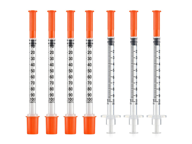 100 Pack 1 ml/cc Syrings, 30G x 5/16 inch (8mm), Individually Wrapped Single-Use Design Easy-to-Read Scale Leak-Resistant Plunger Reliable...