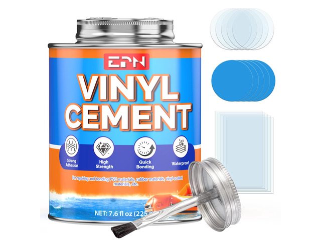 Vinyl Cement, High-Strength Waterproof Pool Liner Repair Kit, 7.6 oz Clear Adhesive for Pool Liners, Inflatables, Air Mattresses, Tents, Tarps,...