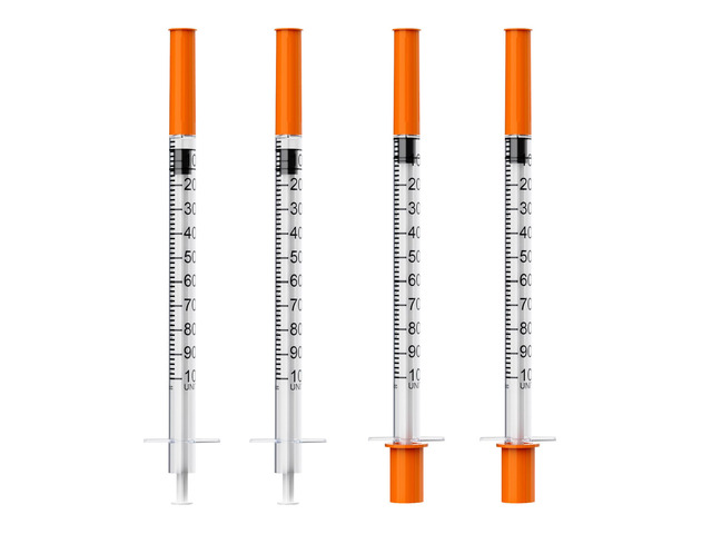 U-100 Syringe with 31G 5/16' (8MM), 1cc 31 Gauge, 100 Pcs/Box Disposable Individual Sterile Packaged