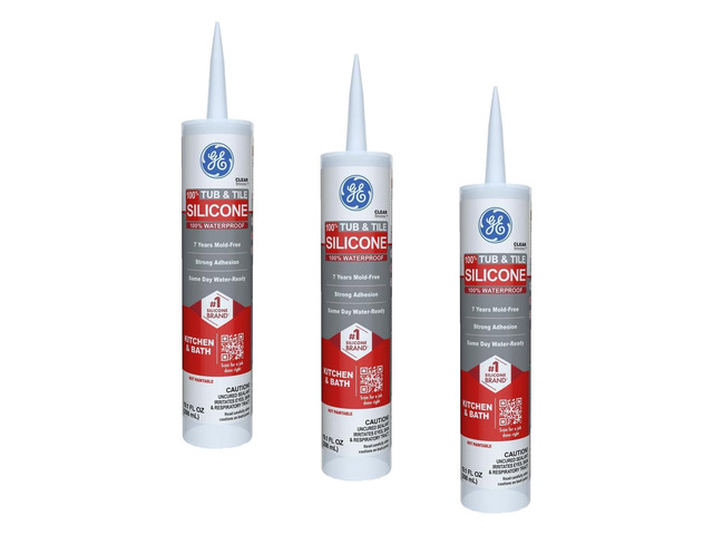 Sealants & Adhesives 612 Tub & Tile Silicone 1 Sealant, 10.1oz, Clear (Pack of 3)