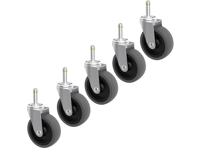 Replcament Casters for Brute Trash Bin Dolly Set of 5, 3-Inch Trash Can Dolly Replacement Wheels - 375LBs per Set