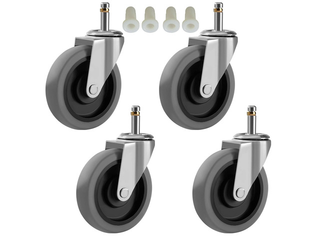 4-Inch Swivel Stem Caster for Rubbermaid Mop Bucket Utility Cart, 7/16-Inch Stem Diameter Rubber Wheel Set of 4, Heavy Duty TPR Weber Grills Shop...