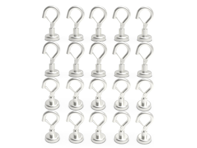 Magnetic Hooks Heavy Duty 22LBS Strong Magnet Snap Hooks 20 Pack Great Hanging for Refrigerator, Cruise Cabin, Grill, Wreath, Kitchen, Office, No...