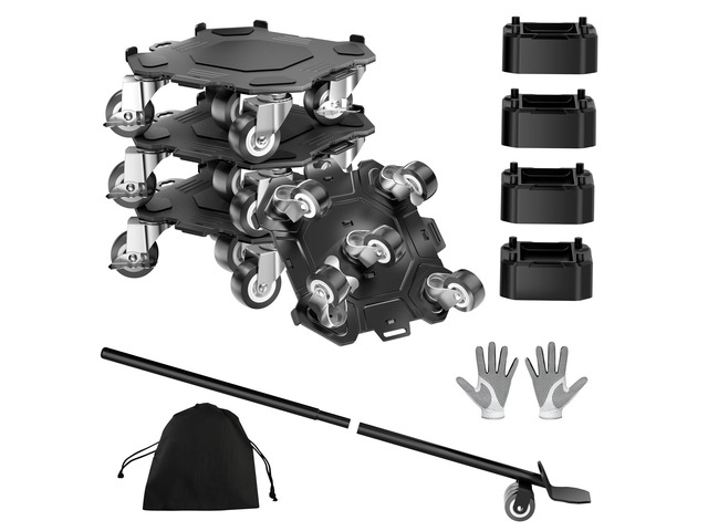 Heavy Duty Furniture Dolly,5-Wheel Furniture Movers,6 Inch Carbon Steel Dolly with Lifter Tool and 360° Casters for Moving...