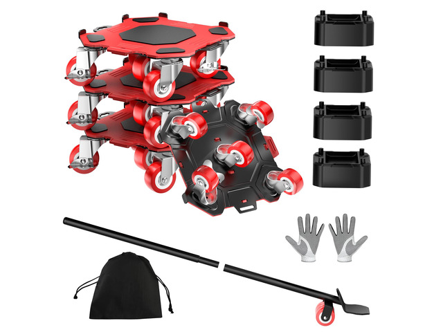 Heavy Duty Furniture Dolly,5-Wheel Furniture Movers,6 Inch Carbon Steel Dolly with Lifter Tool and 360° Casters for Moving...
