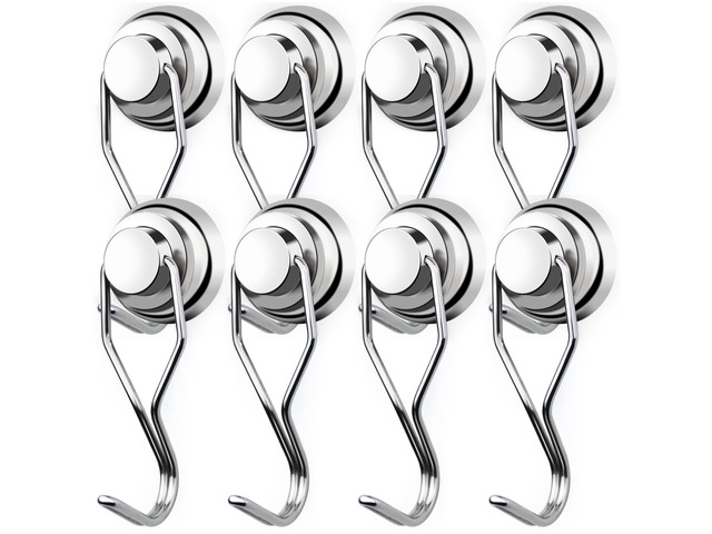 Swivel Swing Magnetic Hooks 80LBS Heavy Duty Magnet Hook Strong Neodymium Magnetic Hook for Cruise Cabins Refrigerator Hanging Garage Workshop...