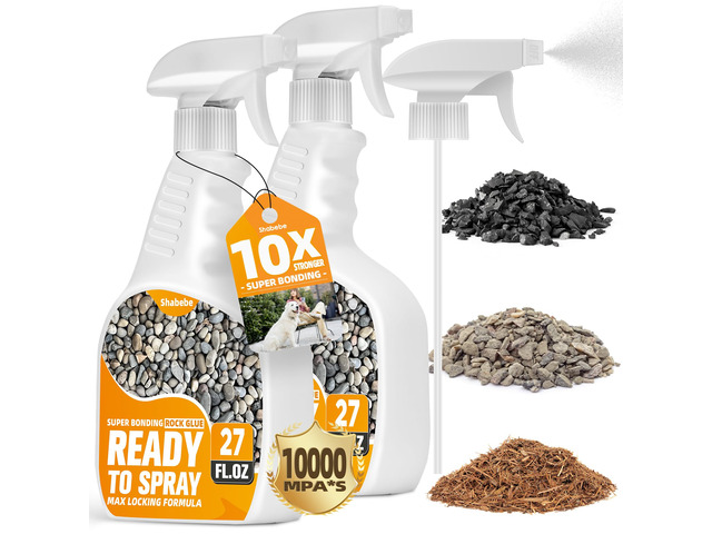 Rock Glue for Landscaping with Sprayer 54oz, Ready-to-Use Mulch & Gravel Binder, Fast-Dry No Dilution, Weather-Resistant Spray Rock Glue for Garden...