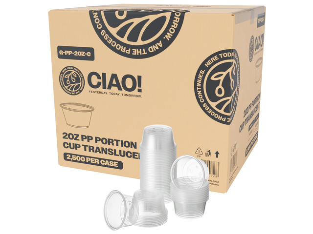 2OZ PP Clear Portion Cup, Lids Sold Separately (Case of 2,500)