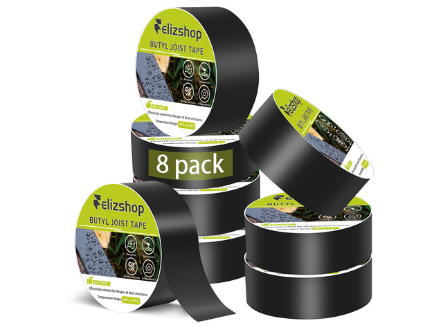 1 5/8' x 50' Deck Joist Tape,Waterproof Antiseptic Butyl Tape,Seal Anti-Corrosion Butyl Joist Tape, Weather Resistance Self-Adhesive Flashing Joist...