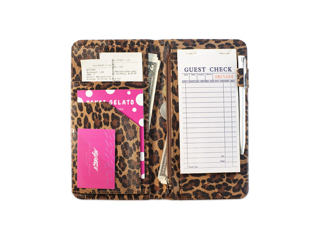 Server Book for Waitress with Zipper Pocket, Magnetic Closure, Leopard Cute Waitress Book Wallet with Money Pouch, Cheetah 5'x9', Restaurant...