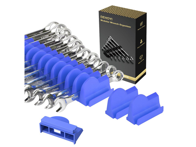 48 pcs MAGNETIC Modular Wrench Organizers for Tool Drawers - Wrench Rack with Metric & SAE Labels, Perfect Tool Storage Holder. Gift for mechanics...