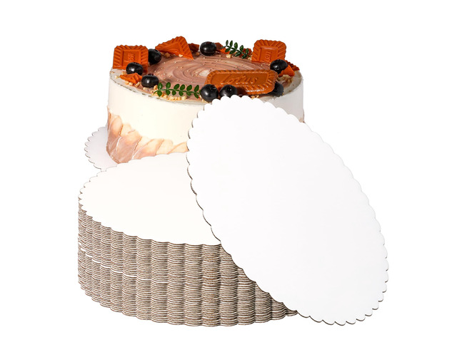 20 Pack 12 Inch Round White Cake Boards, Disposable Pizza Circles, Pan Base Stand for Desserts and Pastries, Greaseproof Cardboard Rounds for DIY,...