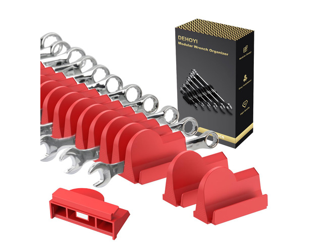 48 pcs Magnetic Modular Wrench Organizers for Tool Drawers - Wrench Rack with Metric & SAE Labels, Perfect Tool Storage Holder with Magnet. Gift for...