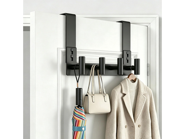 Stainless Steel Over The Door Hooks Heavy Duty, Bathroom Towel Holder Door Mount Coat Rack Towel Rack for Bedroom, Doors Hangers Towel Hooks for...