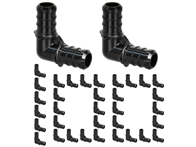 100pcs 1/2' Poly PPSU Barb Crimp PEX Elbow Fittings, No Lead for PEX Pipe