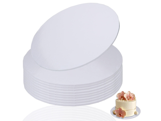 12 inch Round Cake Drum Boards, 1/4 Inch Thick White Corrugated Cardboard Cake Base Grease-Resistant Cake Boards for Multi-Layer Cakes, Weddings &...