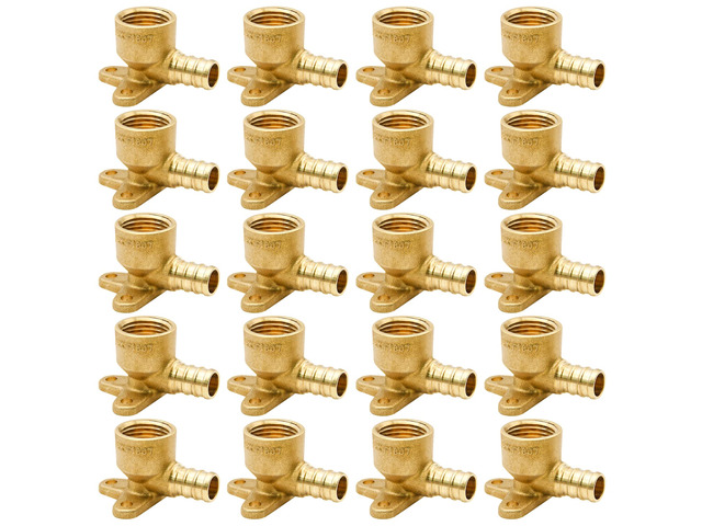 20pcs Drop Ear Elbow Fittings, PEX 1/2' x 1/2' NPT Female Threaded Fitting for PEX pipes in plumbing jobs