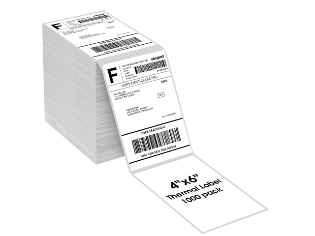 4' x 6' Direct Thermal Shipping Labels, 1000 Fanfold, White 4' x 6' Fanfold Shipping Labels; Permanent Adhesive, BPA-Free; Compatible with Most...