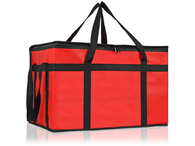 Insulated Food Delivery Bag, XXXL Catering Bag for Keep Food Warming Large Capacity & Collapsible, Red Pizza Cooler Bags for Grocery Shopping,...