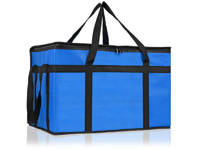 Insulated Food Delivery Bag, XXXL Catering Bag for Keep Food Warming Large Capacity & Collapsible, Blue Pizza Cooler Bags for Grocery Shopping,...