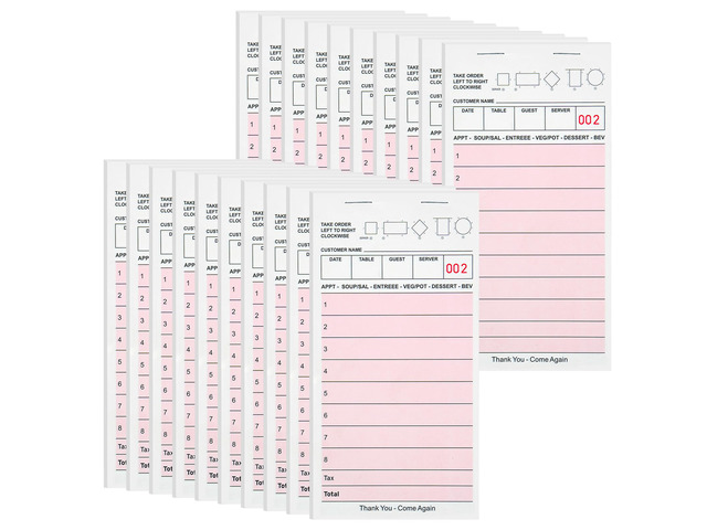 Server Note Pads, Pink Guest Checks Books for Servers, 20 Pack