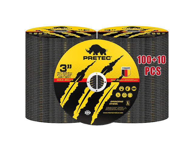 Cut Off Wheels 3 Inch, 110 Pack with Mandrel Kit for Die Grinder 3'x 3/8' Cutting Disc with 1/4 in Mounting Mandrel Kit, for Metal & Stainless...