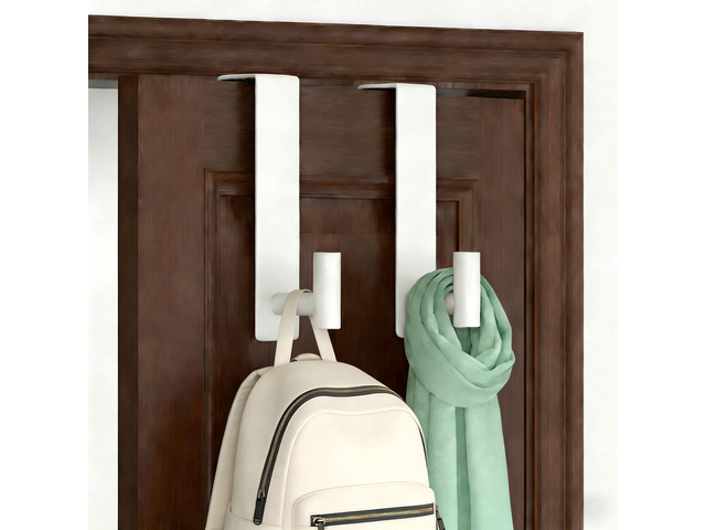 Stainless Steel Over The Door Hooks Heavy Duty, Bathroom Towel Holder Door Mount Coat Rack Towel Rack for Bedroom, Doors Hangers Towel Hooks for...