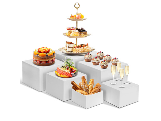 6 PCS Buffet Risers, Large Food Risers for Buffet Table, Dessert Display Food Display Risers for Party, Acrylic Boxes Dessert Table Display Set,...